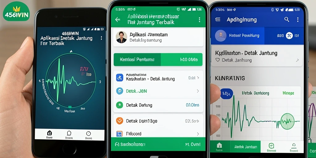 Tampilan antarmuka aplikasi pemantau detak jantung 456WIN.
