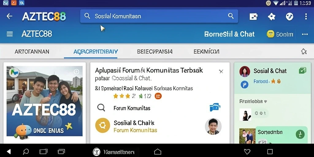 Tampilan antarmuka aplikasi AZTEC88 yang interaktif dan menarik.
