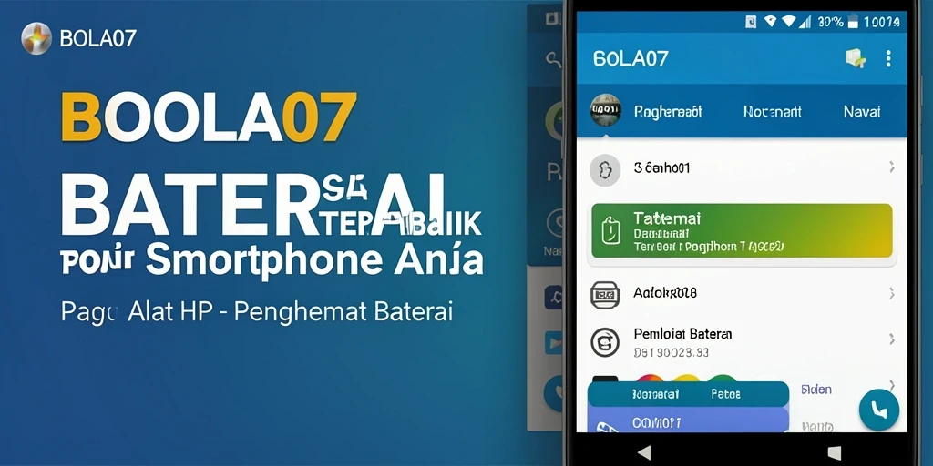 Antarmuka aplikasi BOLA07 yang menampilkan fungsi Penghemat Baterai.