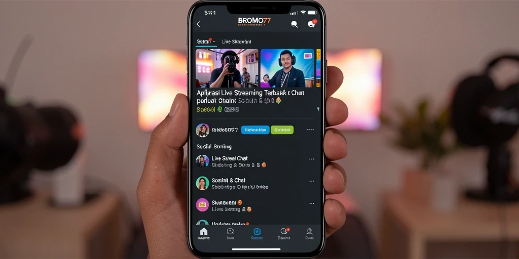 Antarmuka BROMO77 yang sederhana untuk Live Streaming interaktif.