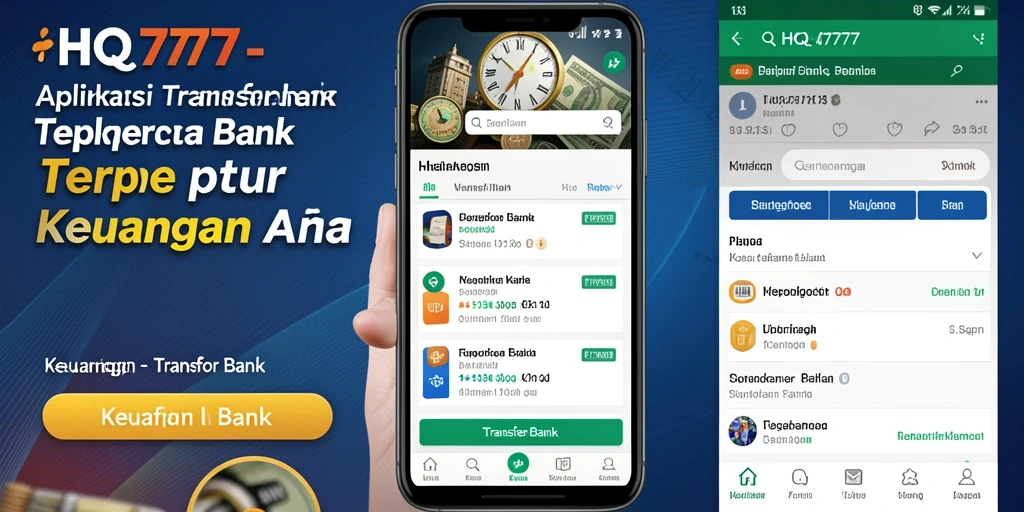 Tampilan antarmuka aplikasi HQ777 untuk Transfer Bank yang intuitif dan modern.