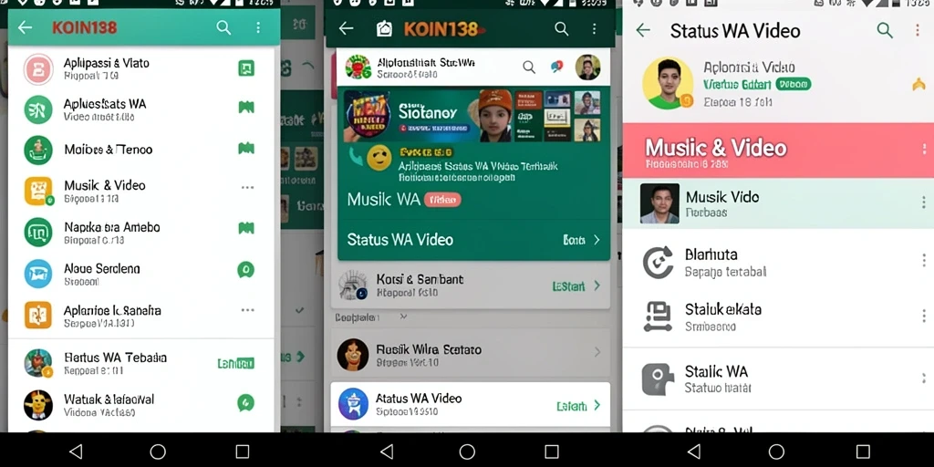 Tampilan antarmuka KOIN138 untuk pengunduhan video status WA.