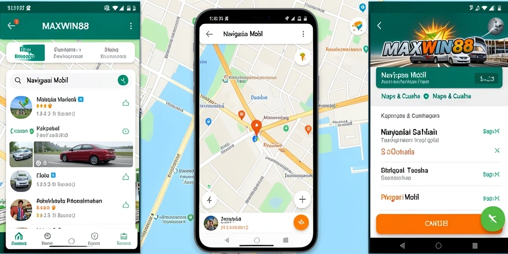 Antarmuka aplikasi MAXWIN88 yang intuitif untuk navigasi mobil.