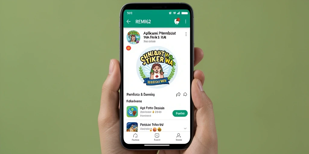 Tampilan antarmuka REMI62 yang sederhana dan fungsional untuk pembuat stiker.