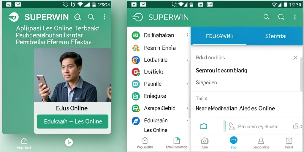 Tampilan antarmuka aplikasi SUPERWIN yang sederhana dan menarik.