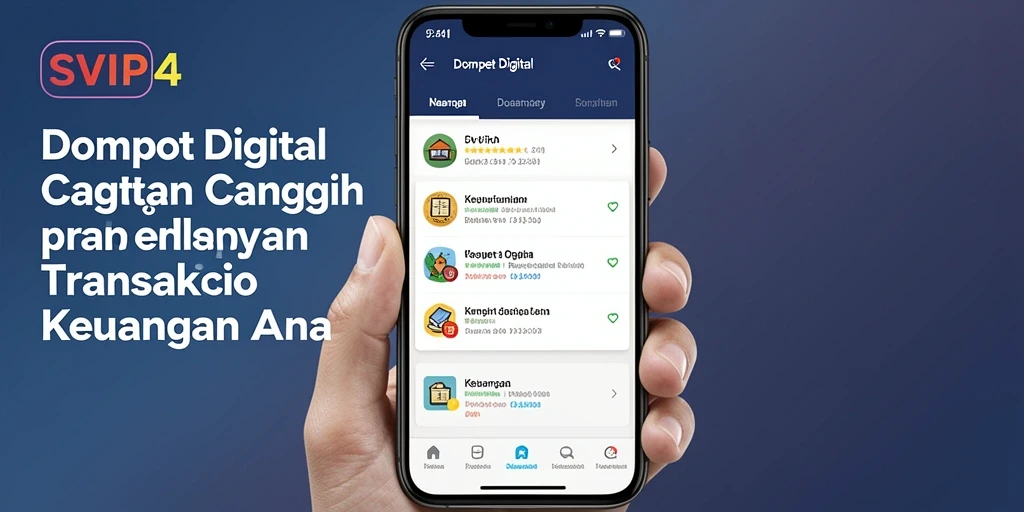 Tampilan antarmuka aplikasi Dompet Digital SVIP4 yang modern dan intuitif.