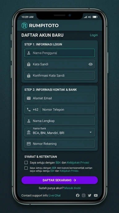 Cara Mudah Buat Akun Rumpitoto Di Android